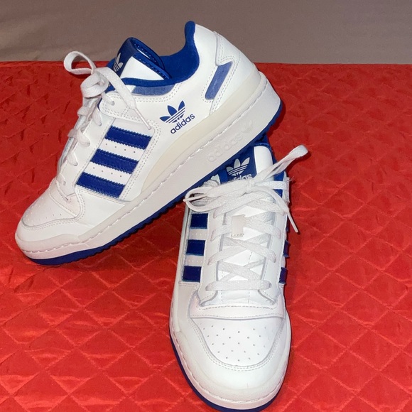 adidas Other - Adidas Kids White and Royal Blue Sneakers